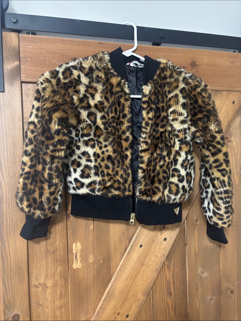 Guess Leopard Print Fur Jacket